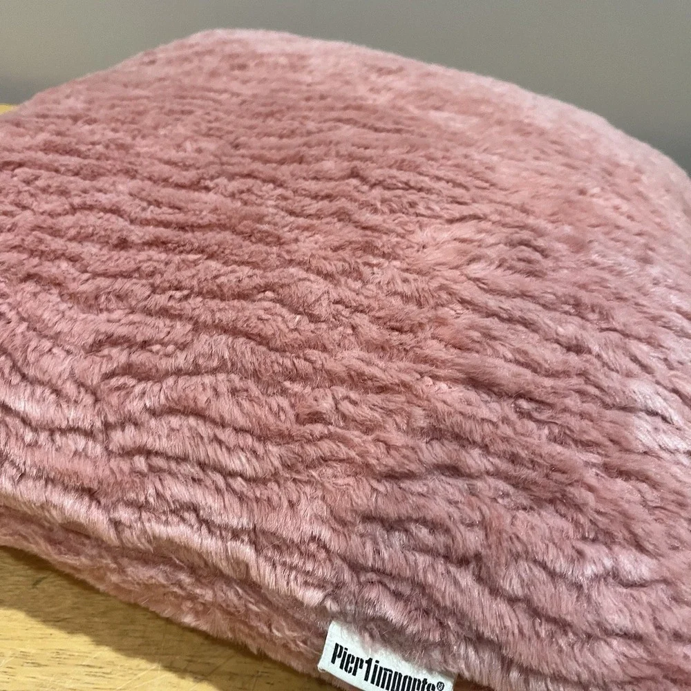 Pier One Soft Fuzzy Coral Rose Pink 18